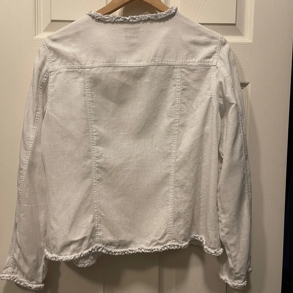 Chico’s 100% Linen Open Blazer – Size 1 (Fits Like Medium)‎